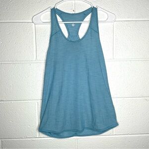 < Blue Striped Lululemon Essential Tank >